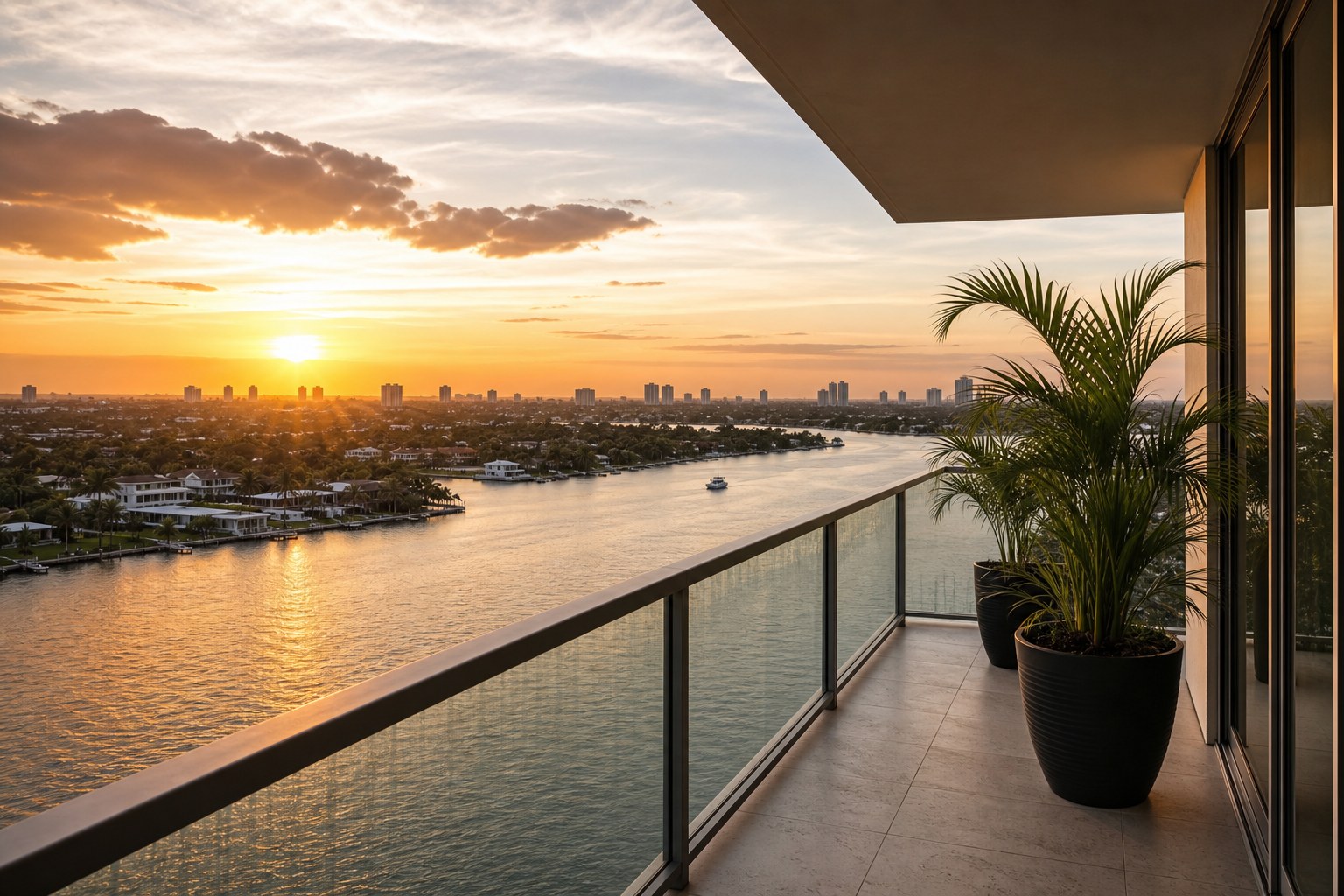 South Florida condominium balcony, AI-generated concept imagery